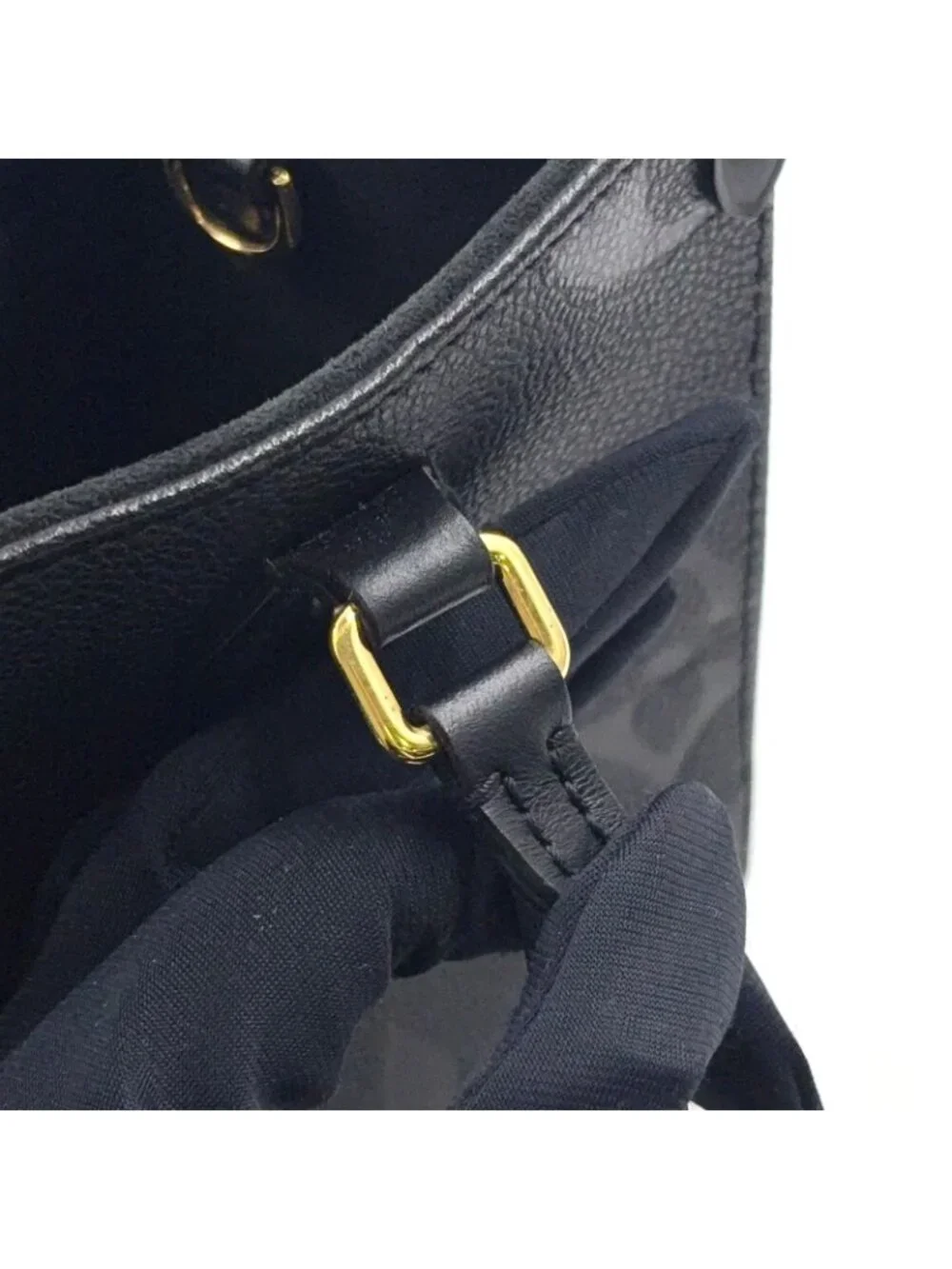 Louis Vuitton On The Go PM Monogram Empreinte Calfskin Black Handbag Gold